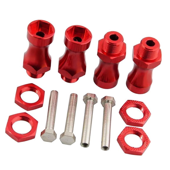 LeeQinersw 4pcs Hexagon Hub Extension Combiner For HSP 1/10 1/8 RC Car Models red