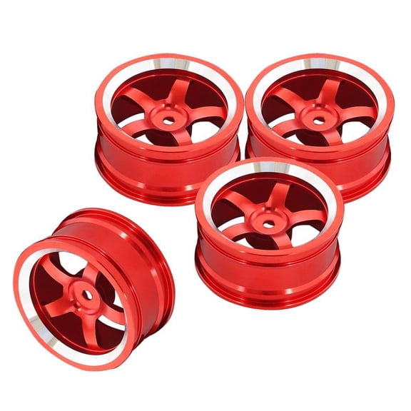 LeeQinersw 4x Aluminum Wheel Rim For 1/10 HSP HPI SAKURA RC On-road Car Brown Red