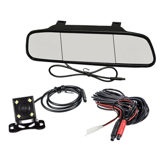 LeeQinersw 5" Mirror Reversing Camera Car Motion Detection Screen Loop for Vehicles Video