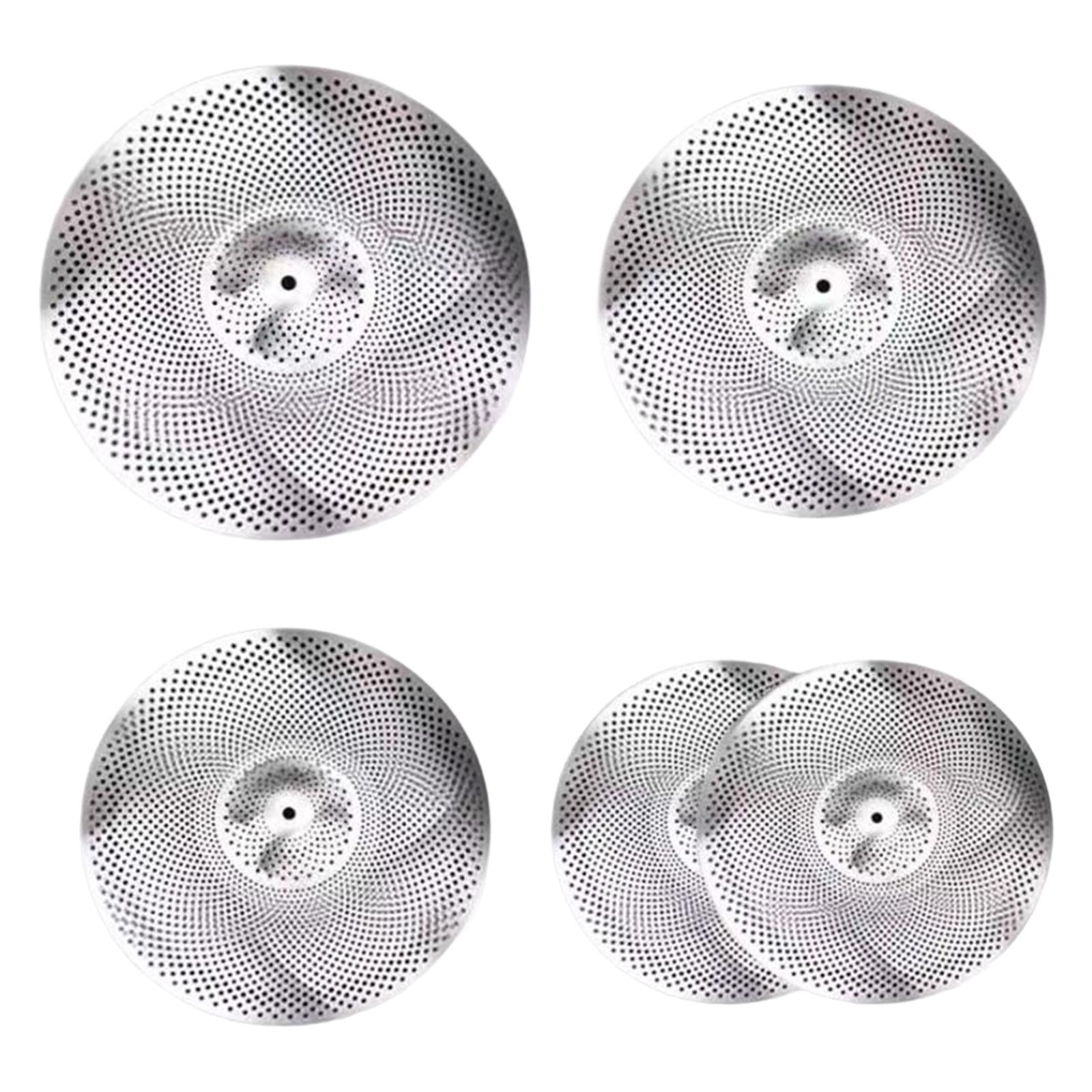 LeeQinersw 5 Piece Practice Cymbal for Drummers, Quiet Low Volume Cymbal Pack, 14" Hi Hat +