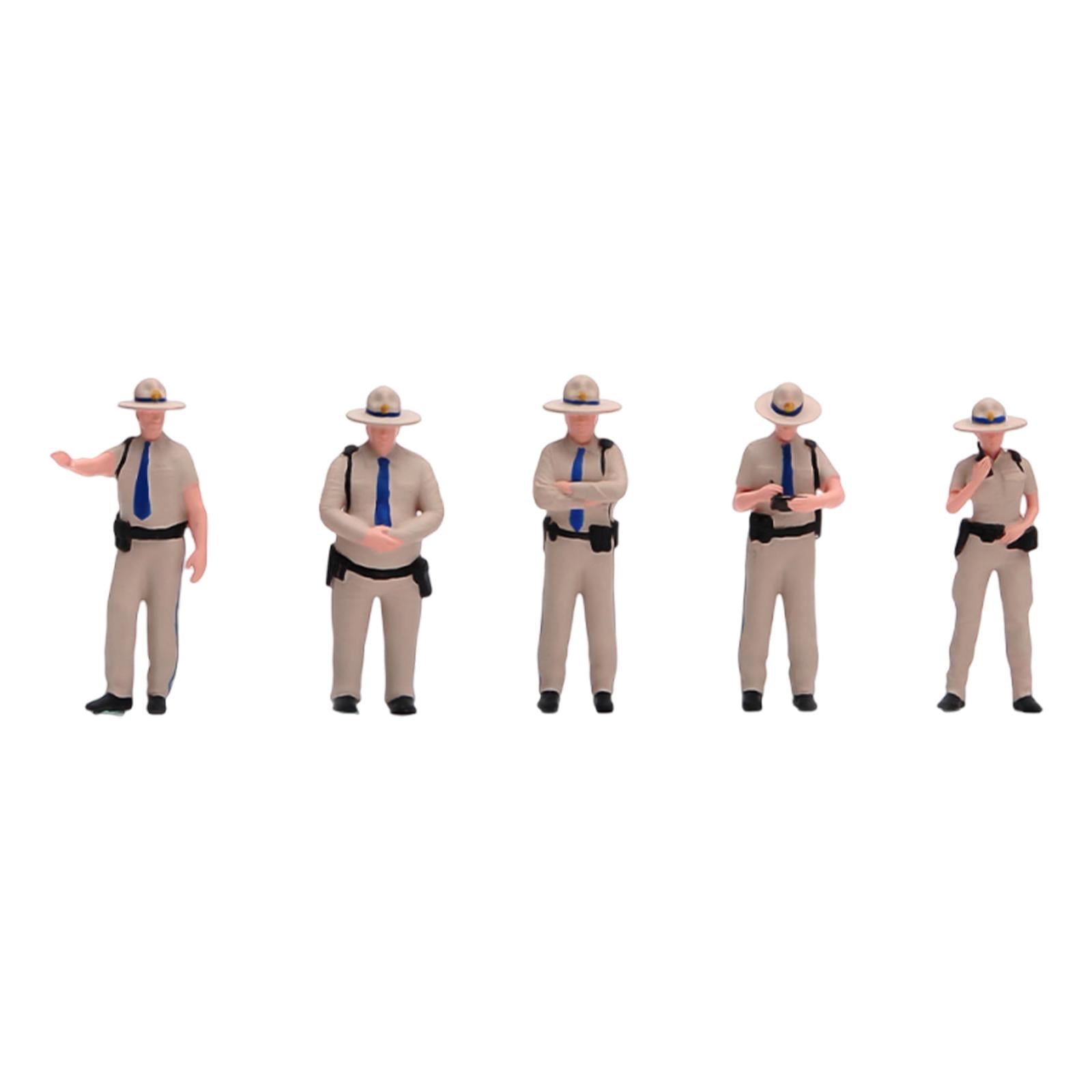 LeeQinersw 5 Pieces 1/64 Police Figure Model Dioramas Ornament for Train Station Layout