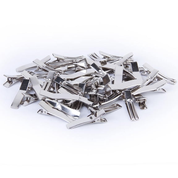 LeeQinersw 50 Metal Double Prong Alligator Clips W/ Teeth DIY Hair Bows Slides 1.38" 35mm