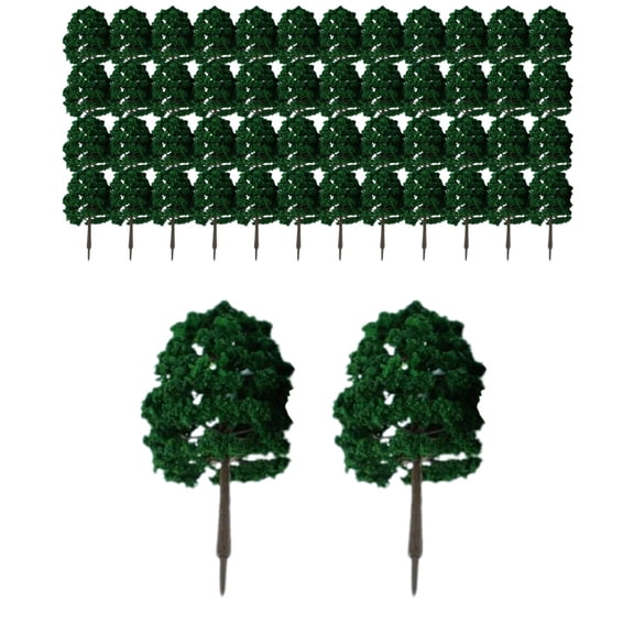 LeeQinersw 50 Pieces 1/100 Scale Model Trees Miniature Trees Model Mini Diorama Trees Train Style C