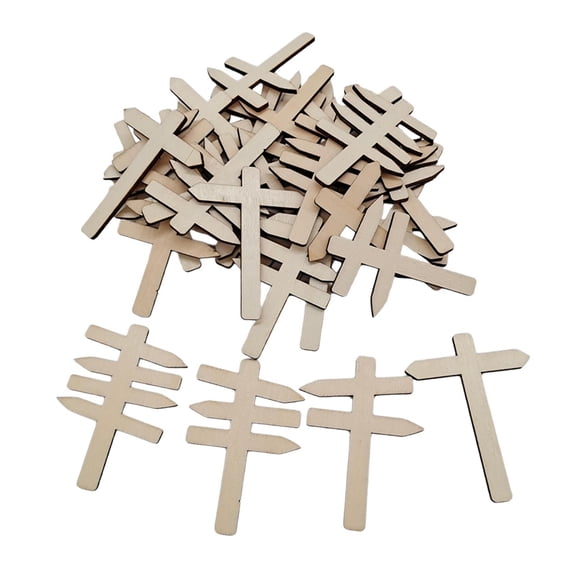 LeeQinersw 50 Pieces Mini Signposts Sand Table Directional Sign Wooden Directional Sign for Set A