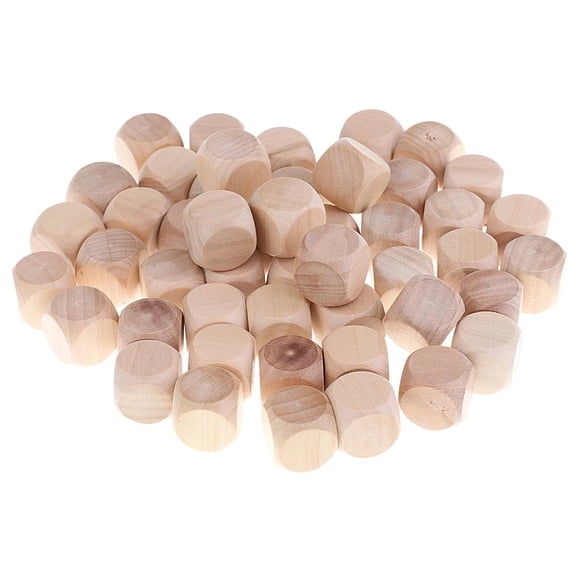 LeeQinersw 50pcs DIY Blank 6-Sided Dices 2cm D6 Die for Party Bar Casino Supplies 50 Pieces