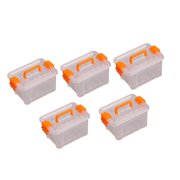 LeeQinersw 5Pcs Dollhouse Miniature Storage Box Storage Case Multifunctional Clear Creative Orange