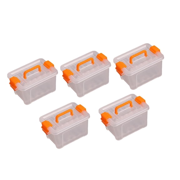 LeeQinersw 5Pcs Dollhouse Miniature Storage Box Storage Case Multifunctional Clear Creative Orange