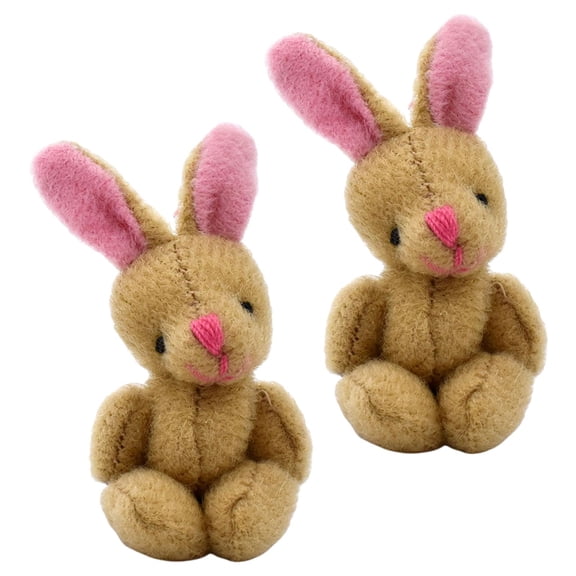 LeeQinersw 5cm Mini Joint Bear/Rabbit, Plush Toy Doll House Accessories for 1/12 Scale Doll