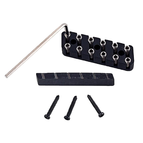 LeeQinersw 6/7/8 String Headless Guitar Bridge & Camel Bone Nut Set for Electric Guitar 6 String