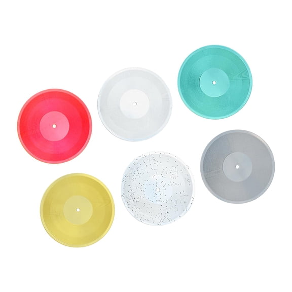 LeeQinersw 6 Pieces :6 Dollhouse Miniature Records Model Pretend Play Recorders Player for Clear