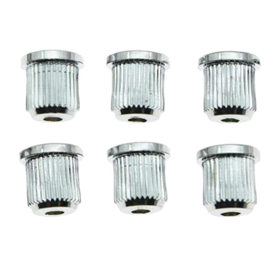 LeeQinersw 6 Pieces Durable Iron Guitar Through Body String Ferrules Replacement Parts Silver
