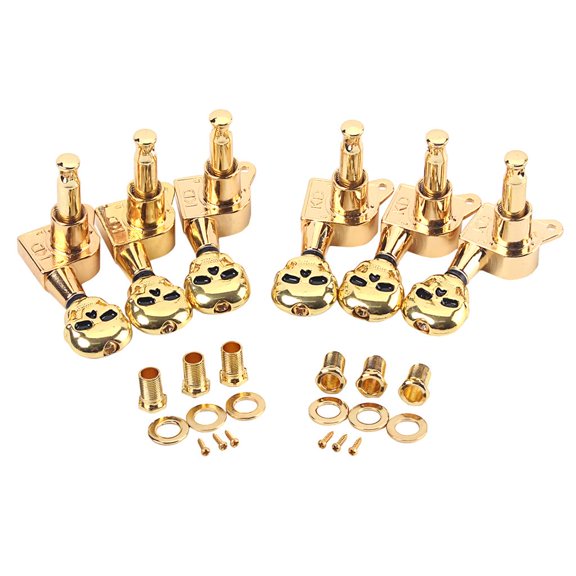 LeeQinersw 6 Pieces Gold Electric Guitar Machine Heads Knobs Guitar String Tuning Peg Tuner