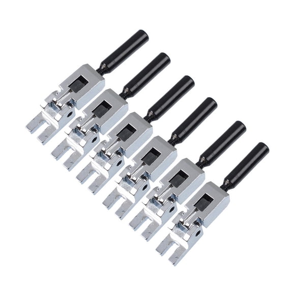 LeeQinersw 6 Pieces Guitar Saddles Solid Metal Repair Parts with String Lock Screw Hardware chrome