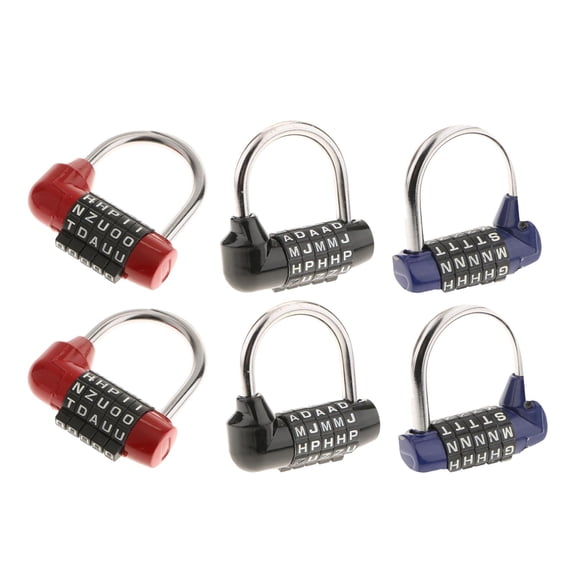 LeeQinersw 6 Pieces Letters Combination Lock Resettable Padlock for Toolboxes Suitcases