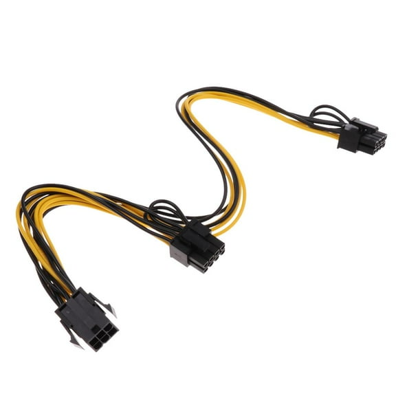 LeeQinersw 6 Pin to dual PCIe 8 Pin (6+2) Graphics Card PCI Express Power Adapter GPU VGA