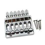 LeeQinersw 6 String Saddle Headless Guitar Bridge Guitar Accessories with Small Wrench Easy silver