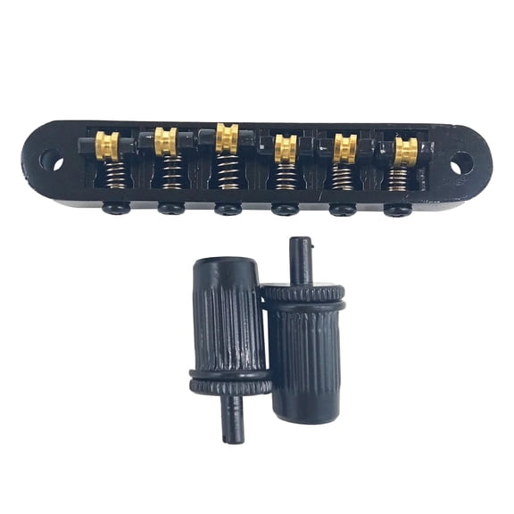 LeeQinersw 6 Strings Guitar Bridge Roller Saddles High Stability Precision 52.5mm Aluminium Black
