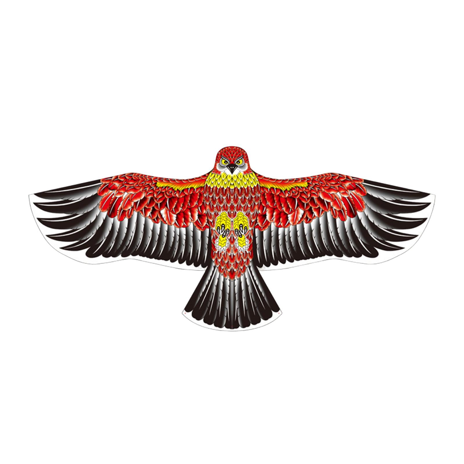 LeeQinersw 65" Eagle Flying Kite, Adults Kids Play Toy, Outdoor Activities Park Family Game Beige Red