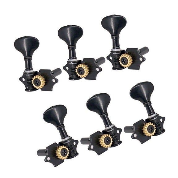 LeeQinersw 6PCS 3R 3L String Tuning Peg Gear Electric Guitar Tuner Machine Heads Black
