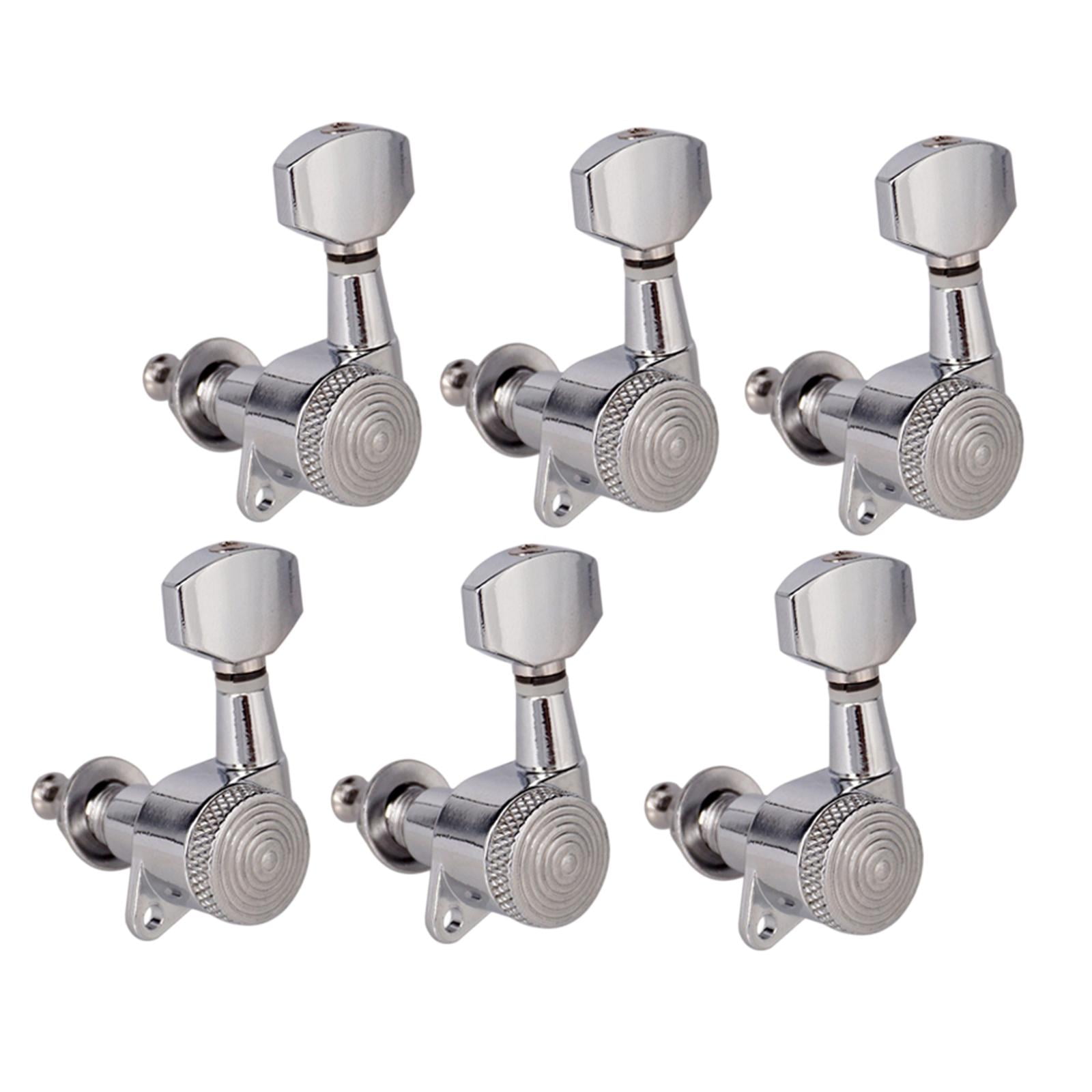 LeeQinersw 6Pack of Guitar String Peg Locking Tuners Tuning Pegs Electric Guitar Parts - 6L 6L Silver