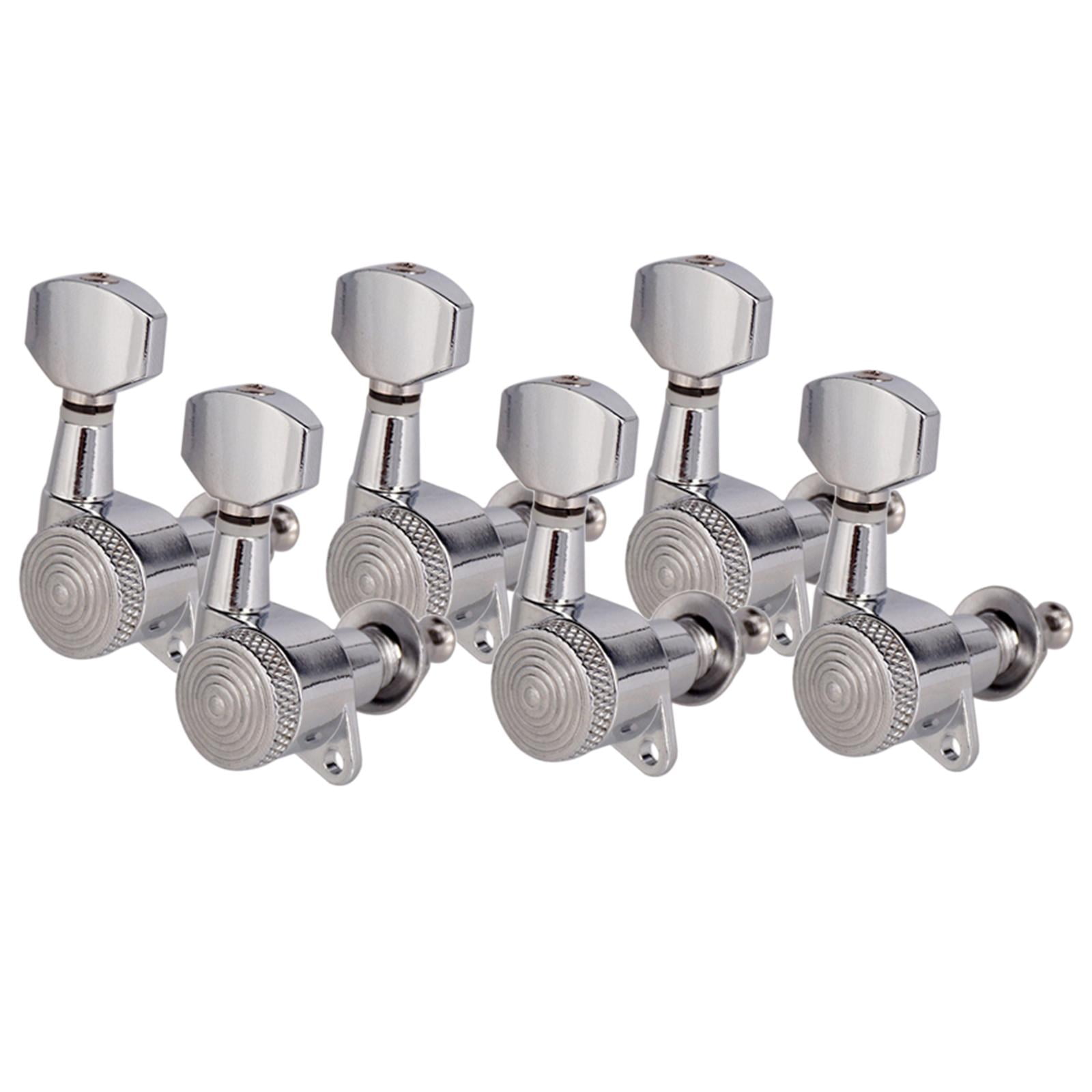LeeQinersw 6Pack of Guitar String Peg Locking Tuners Tuning Pegs Guitar for Machine Head Guitar Parts & Accessories 6R Silver