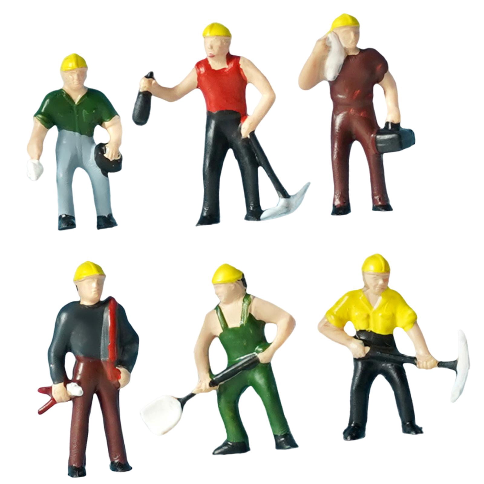 LeeQinersw 6Pcs 1:87 Scale Miniature Figures Model Realistic Display Building Figurines