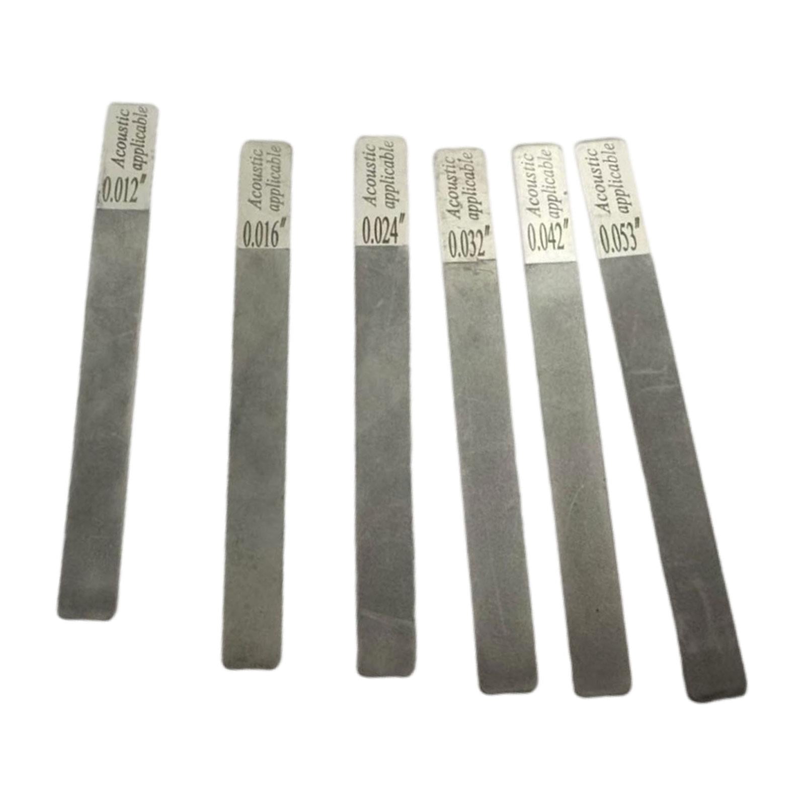 LeeQinersw 6Pcs Guitar Gauged Nut Slotting File Set Stainless Steel for Repairing Parts Acoustic 12 to 53