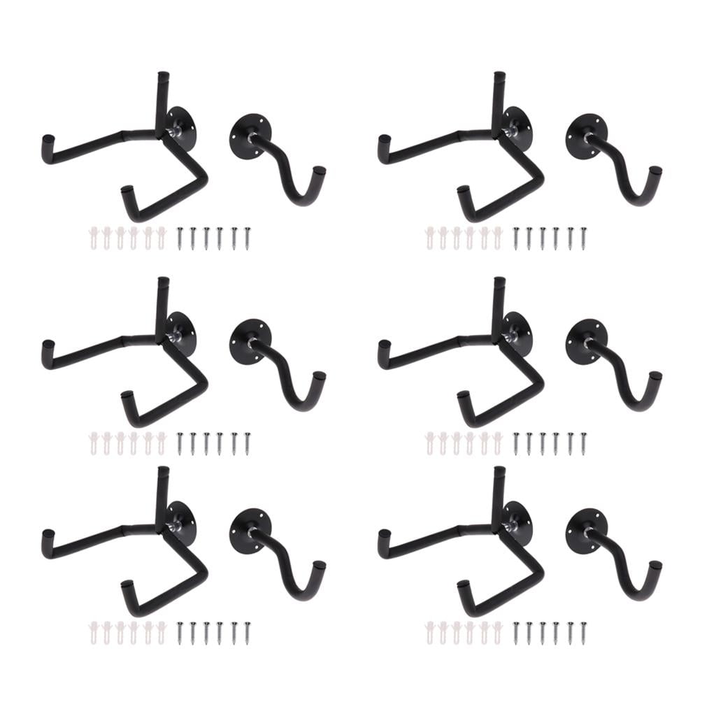 LeeQinersw 6Set Guitar Wall Horizontal Hanger Bracket Stand Bass Electric Music Holder Tool