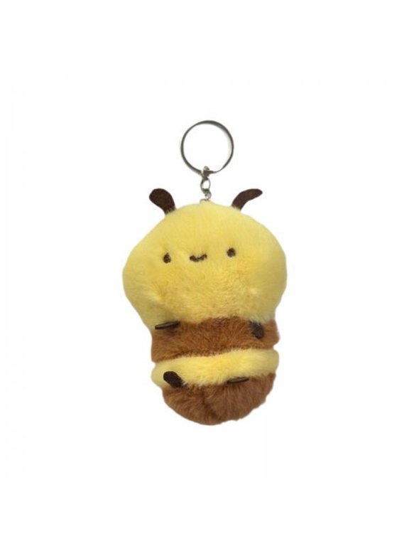 6xBee Keychain Unique Handbag Hanging Decoration Bee Stuffed Animal for Family 6 Pcs