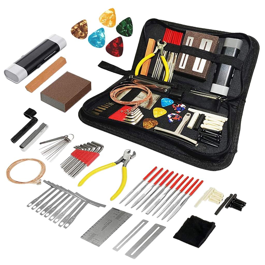 LeeQinersw 72pcs Guitar Repairing Tool Kit Guitar Tool with Carry Bag Maintenance Set Guitar Accessory with Carry Bag