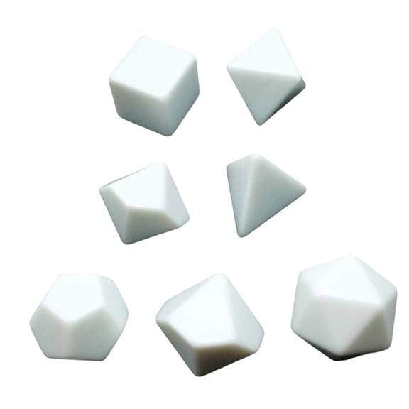 LeeQinersw 7Pcs White Empty Dices Blank Polyhedral RPG Dices Set for Dices Making, Creative