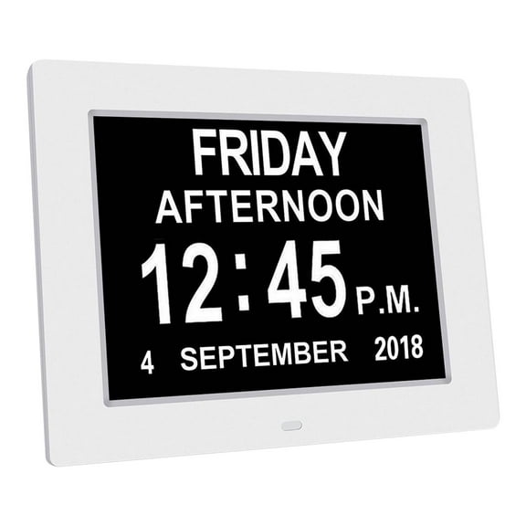 LeeQinersw 8 Large Screen Display Digital Calendar Day Clock 12 Alarm Alzheimers Sufferers