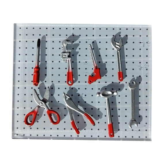 LeeQinersw 8 Pieces 1/64 Car Garage Tools Scene Model Decoration Mini Auto Repair Tools Red
