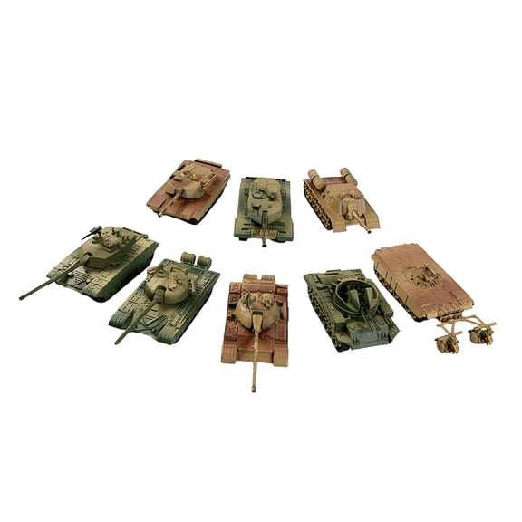LeeQinersw 8 Pieces 1/72 Tank Model Kits Puzzle Games 4D Unique Gifts DIY Assemble for Kids Style A