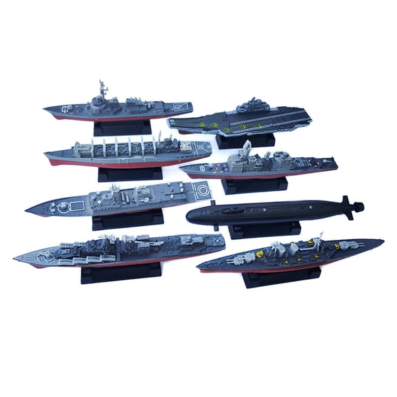 LeeQinersw 8 Pieces Aircraft Carrier Toy Model Assemble Models Submarine Naval Ship Playset
