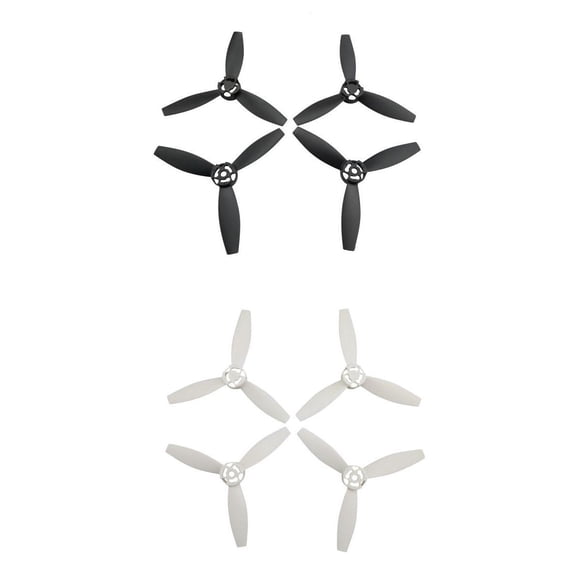 LeeQinersw 8 Pieces Set Upgraded 3 Leaf Propeller Prop Parts For Parrot Bebop 2 Drone White