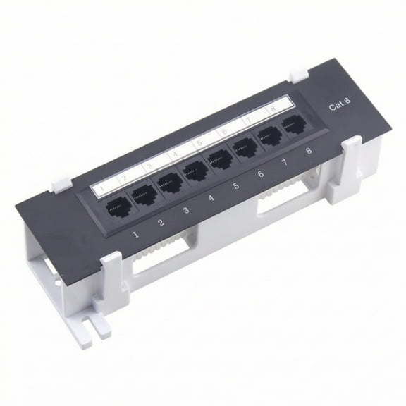 LeeQinersw 8-port Ethernet Patch Panel Wall Mount Compact 1U Network Connection Hub for Home Office Setup