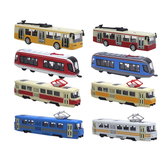 LeeQinersw 8x Simulation Bus Model Toys Openable Door 1:90 Vehicle Toys Educational Toys