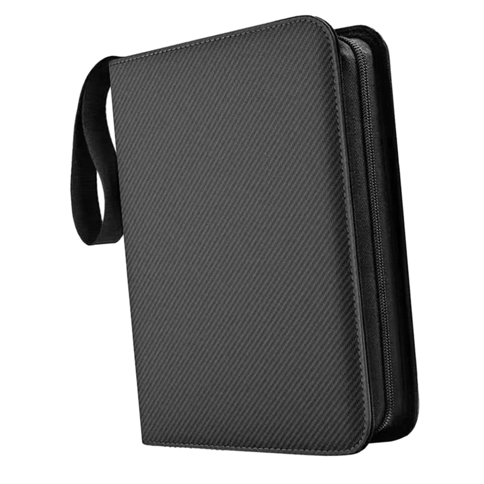 LeeQinersw 9 Pocket Binder Binder Photocard Zipper Portable Durable Waterproof Trading Card Black B