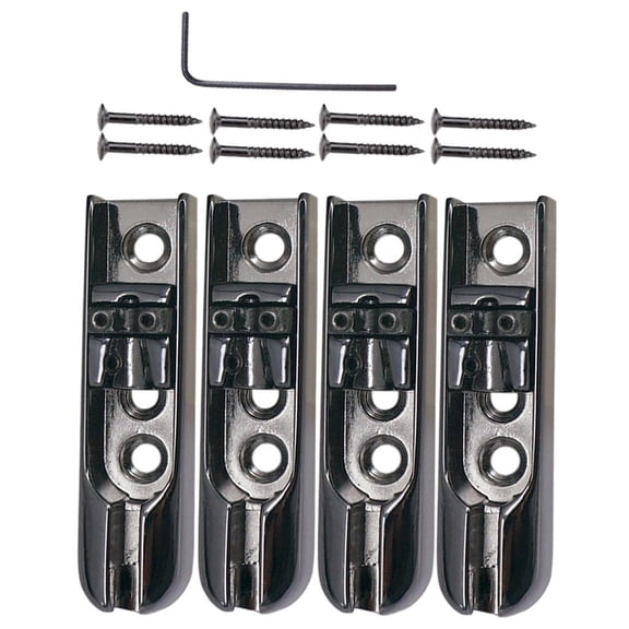 LeeQinersw A Set of 4 Pcs Single Individual Bridge for 4 String Bass Guitar black