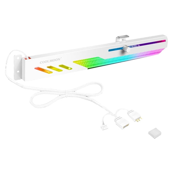 LeeQinersw ARGB Graphics Card GPU Brace 5V GPU Video Card Holder Desktop Sliding Adjustment White