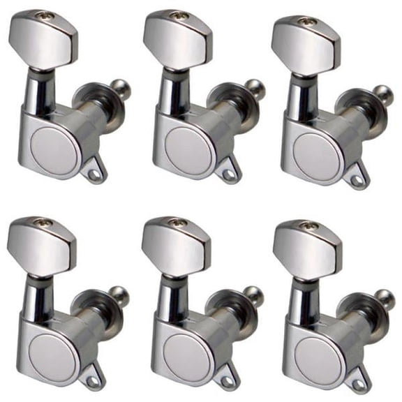 LeeQinersw Acoustic Electric Guitar String Tuning Pegs Machine Heads Tuners 6R - Silver