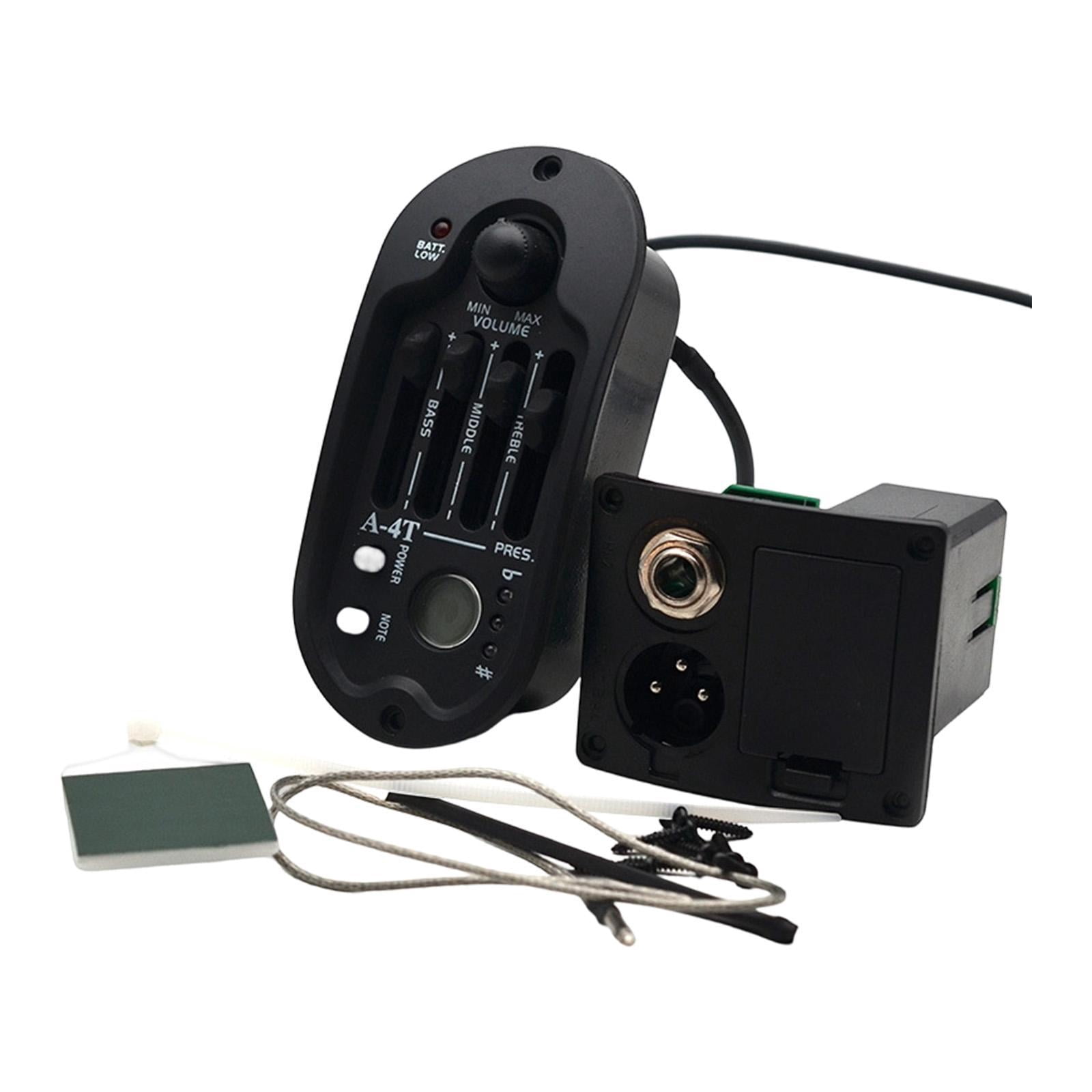 LeeQinersw Acoustic Guitar Pickup Preamp System 4 Band Equalizer Tuner ABS Durable with XLR
