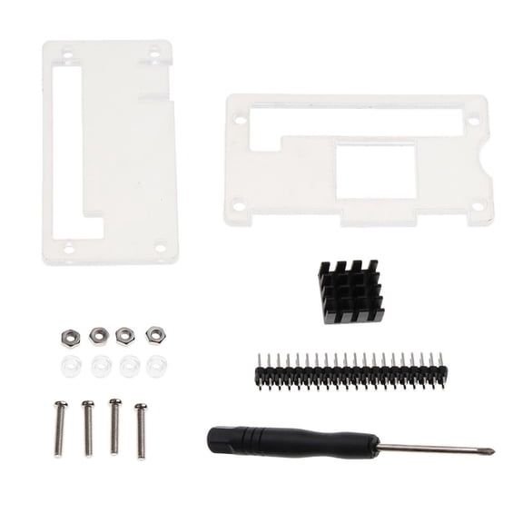 LeeQinersw Acrylic Case+Heatsink+GPIO 40Pin Connector+Screwdriver for Raspberry Pi Zero