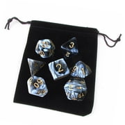 LeeQinersw Acrylic Polyhedral Dices Set Party Toys D4-D20 with Pouch for DND RPG Board Game A