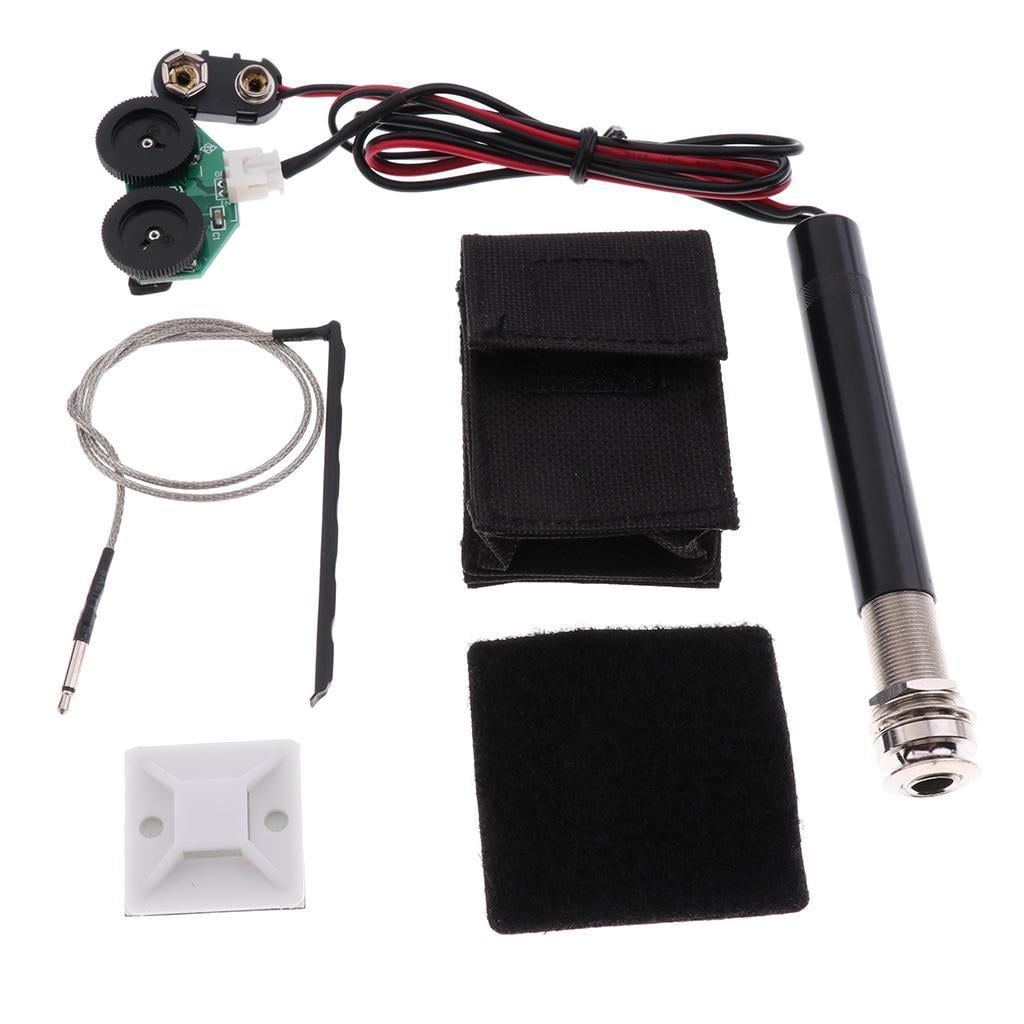 LeeQinersw Active Endpin Jack Preamp Piezo Pickup Kit For Acoustic Guitar Ukulele Mandolin