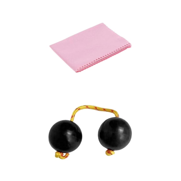 LeeQinersw African Shaker Rattle Double Gourd Percussion Kids Early Education Toys Black Rattle Pink Cloth