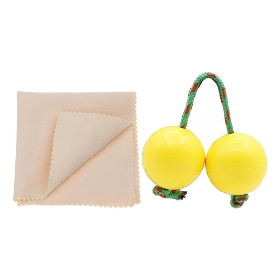 LeeQinersw African Shaker Rattle Double Gourd Percussion Kids Early Education Toys Yellow Rattle Beige Cloth