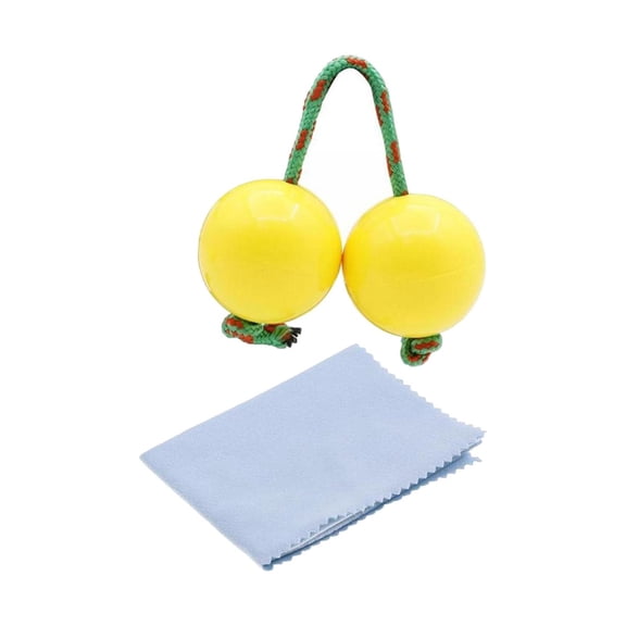 LeeQinersw African Shaker Rattle Double Gourd Percussion Kids Early Education Toys Yellow Rattle Blue Cloth