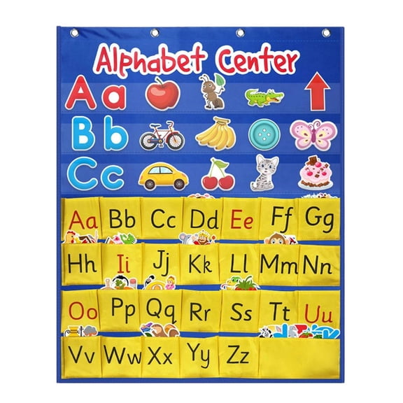 LeeQinersw Alphabet Pocket Chart Activity Center, Letter Recognition and Reading Basics- for Teachers, Parents Home School